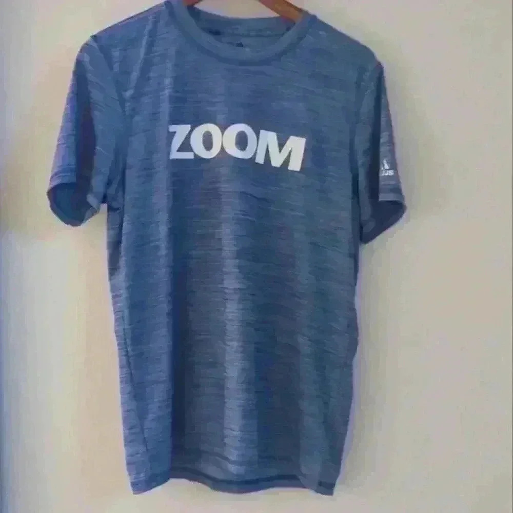 ADIDAS | Blue/Green Men's Textured Zoom Bike T-Shirt Size  Small